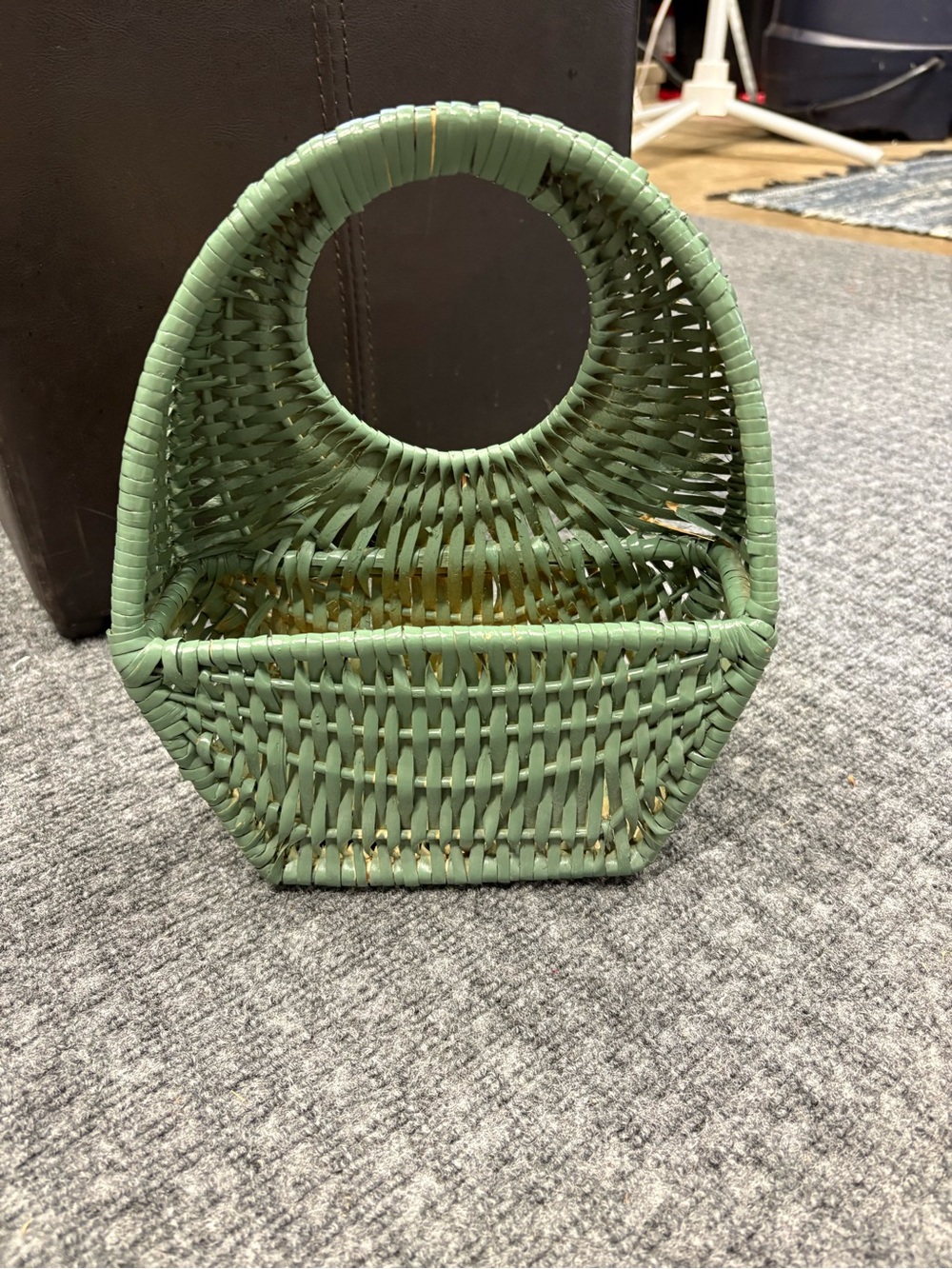 Mint Green Woven Handle Storage Basket for Home Organization